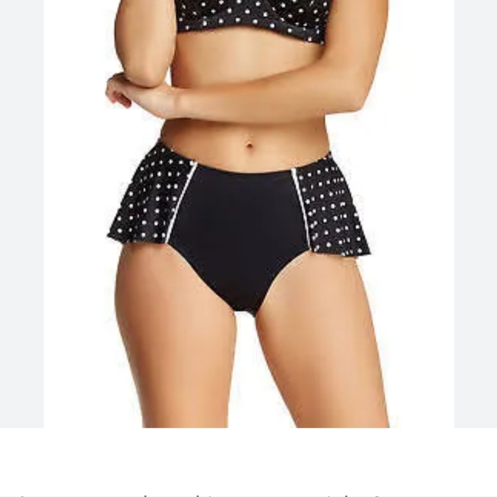 SPANX Ruffled Skirted Swim bottom in black